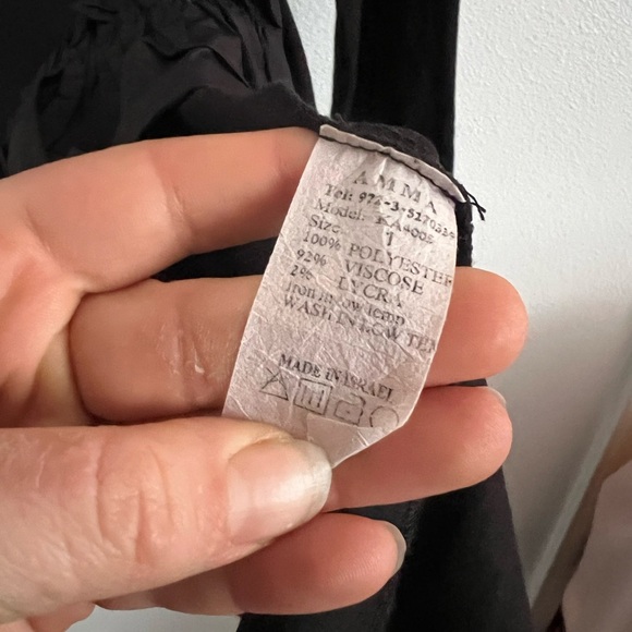 Amma Asymmetrical Ruffle Black Top, size small - Picture 7 of 7